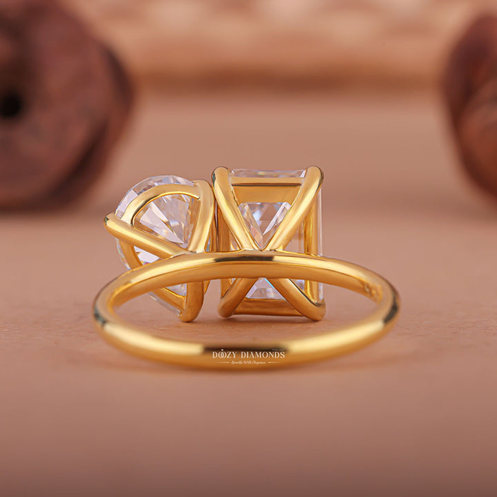toi et moi ring stackable, two stone engagement ring, 2 stone engagement ring, two diamond engagement ring, 