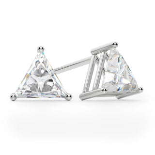 Triangle Cut Moissanite Diamond Solitaire Stud Earrings