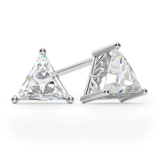 1ct Triangle Cut Moissanite Diamond Solitaire Stud Earrings