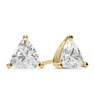 Trillion Cut Moissanite Diamond Solitaire Stud Earrings