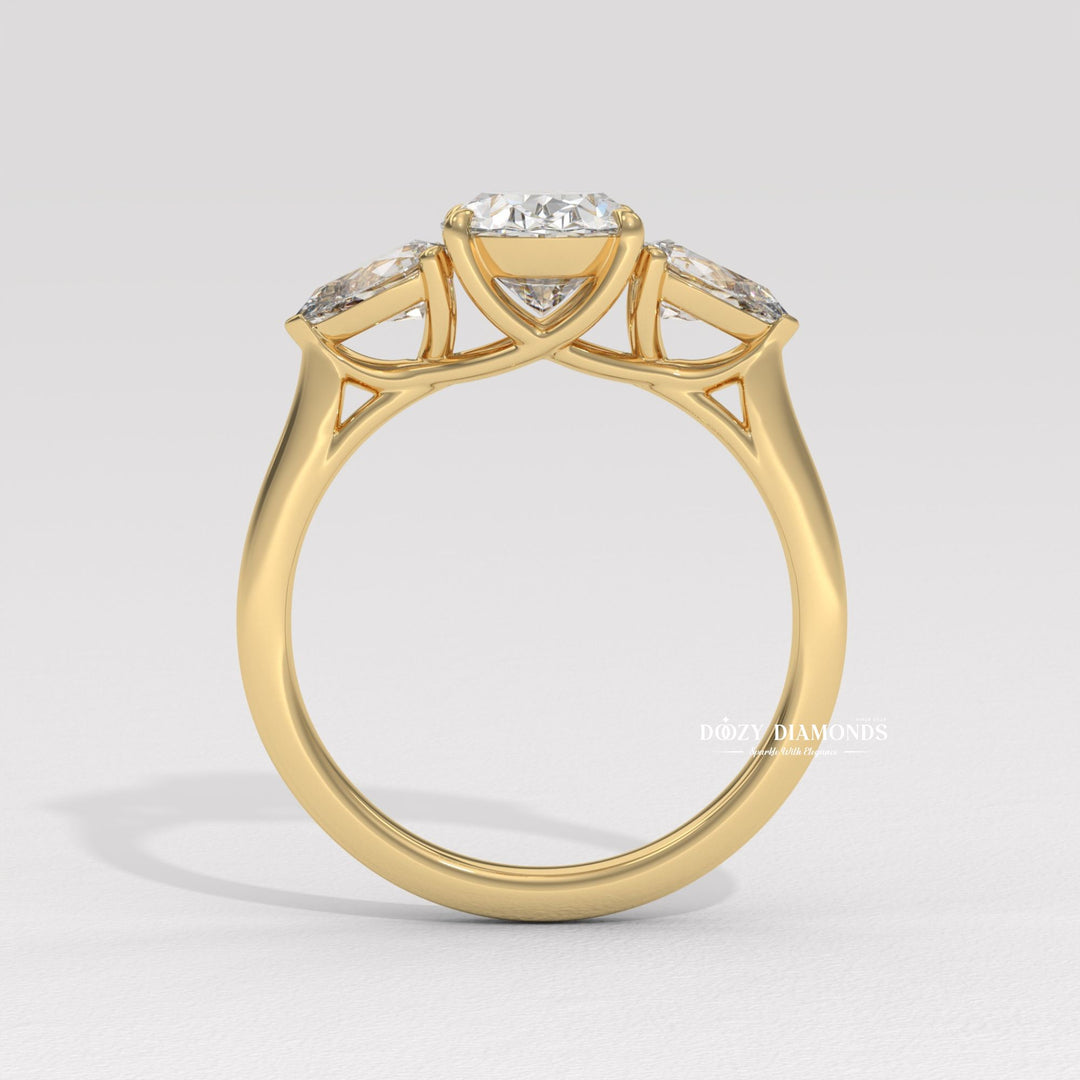 luxury oval ring, vintage engagement ring, vintage style ring, modern three stone ring, classic three stone ring, oval diamond solitaire, micro pave diamond ring, french pave diamond ring,