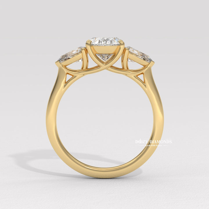 luxury oval ring, vintage engagement ring, vintage style ring, modern three stone ring, classic three stone ring, oval diamond solitaire, micro pave diamond ring, french pave diamond ring,
