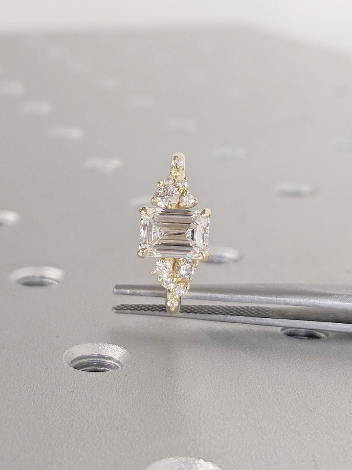 emerald cut artisan ring,