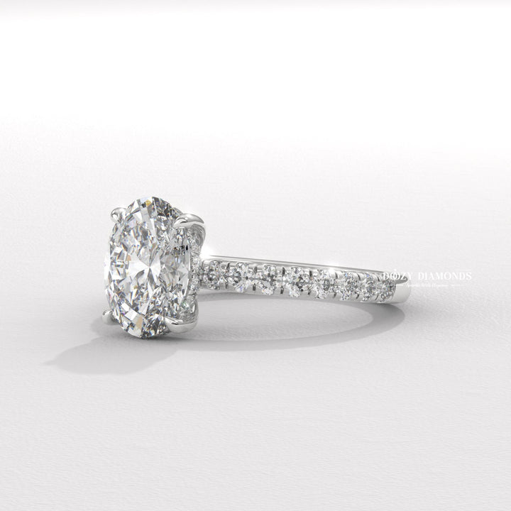 bridal diamond ring, sustainable jewelry, ethical jewelry, luxury diamond ring, timeless bridal jewelry, oval cut lab diamond ring, sophisticated diamond ring, diamond ring for women.