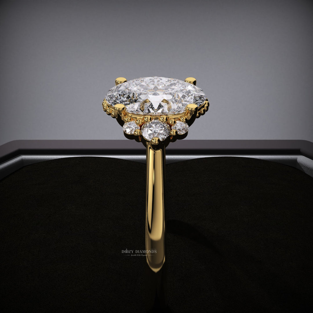luxury lab diamond ring
handcrafted diamond ring
women’s bridal jewelry
elegant proposal ring
timeless engagement ring
oval cluster ring