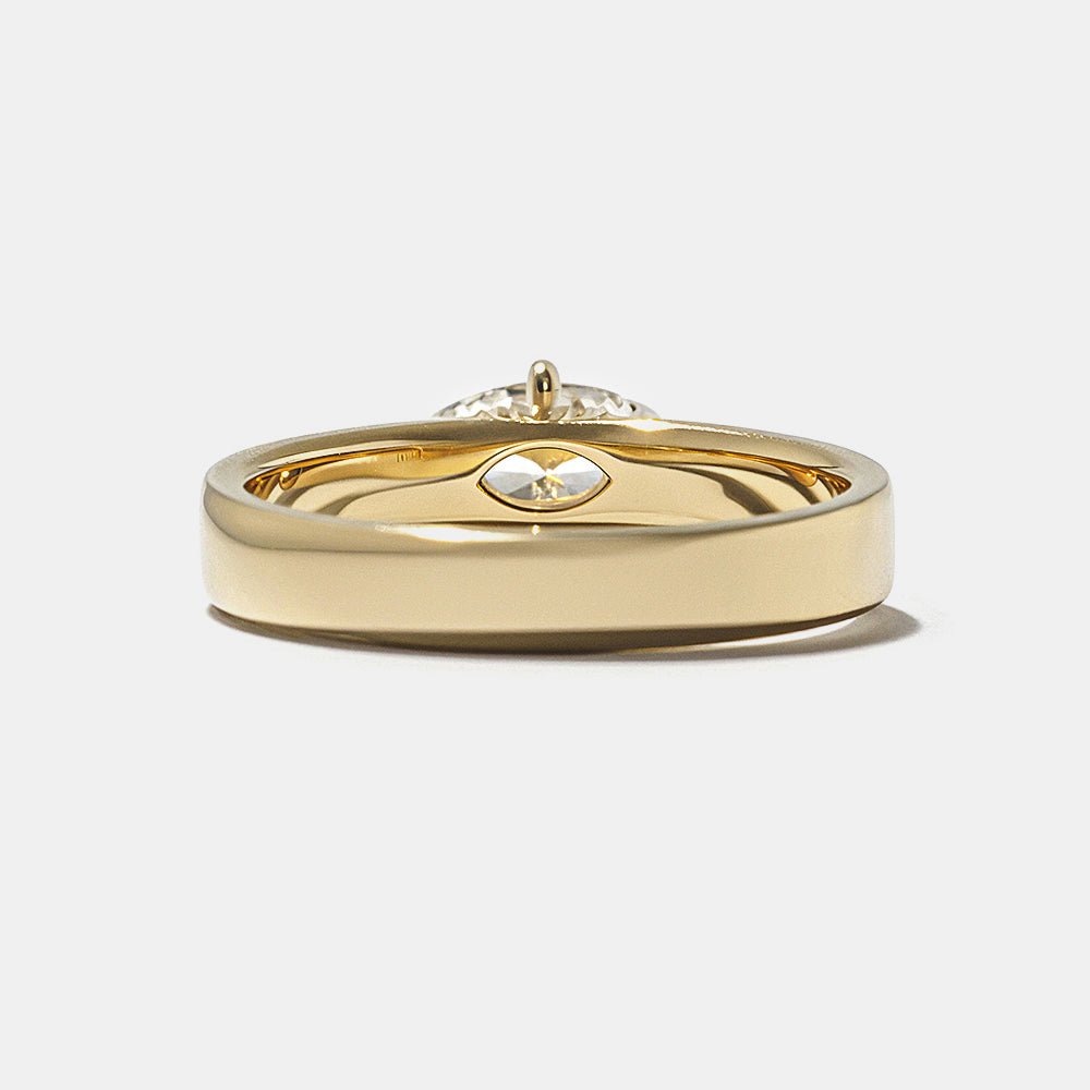 east west engagement ring, east west marquise ring, horizontal engagement ring, horizontal marquise ring, solitaire engagement ring, minimalist engagement ring, designer engagement ring,