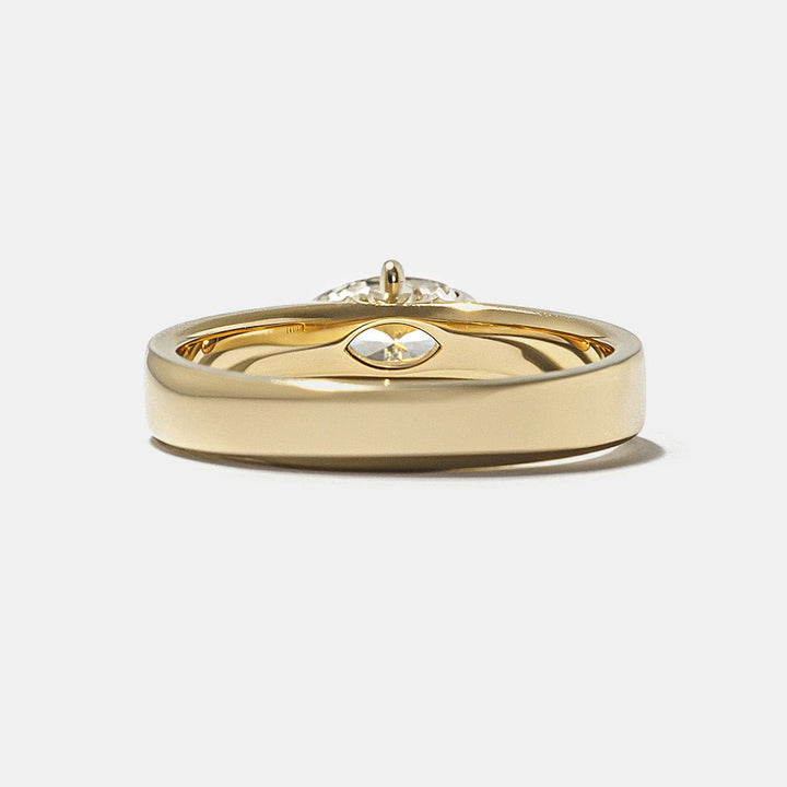 east west engagement ring, east west marquise ring, horizontal engagement ring, horizontal marquise ring, solitaire engagement ring, minimalist engagement ring, designer engagement ring,