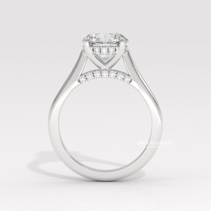 french pave ring, shared prong pave ring, split shank engagement ring, twisted band ring, infinity engagement ring, crossover diamond ring, luxury diamond ring, minimalist engagement ring,