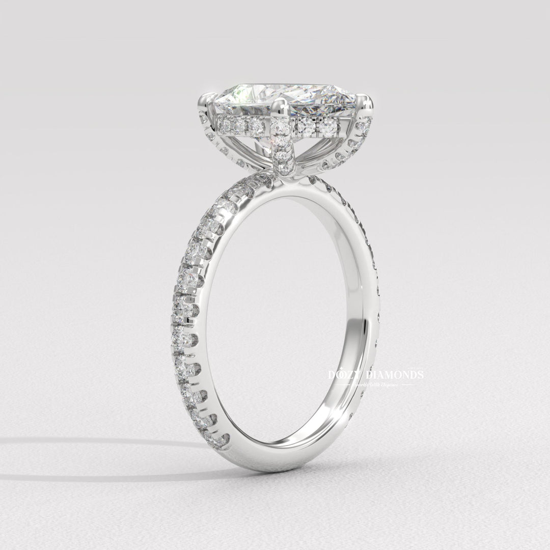 bridal set ring, certified diamond ring, near colorless diamond ring, VS clarity diamond ring, brilliant sparkle ring, hidden halo bridal ring, pear wedding ring, diamond wedding ring,