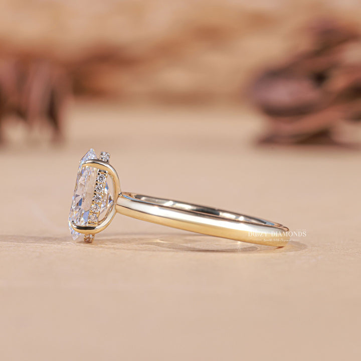 2.0CT - 3.0CT Oval F/VS1 Lab Grown Diamond Hidden Halo Engagement Ring - Doozy Diamonds