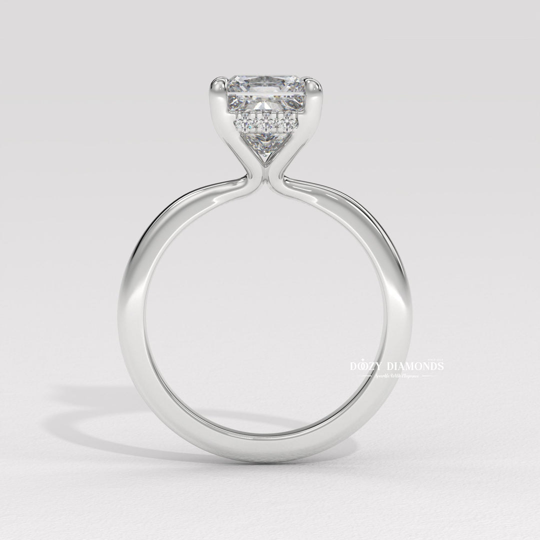 , luxury ring for women, wedding proposal ring, premium bridal jewelry, timeless bridal jewelry, elegant bridal jewelry, princess cut solitaire diamond, princess shape diamond ring,
