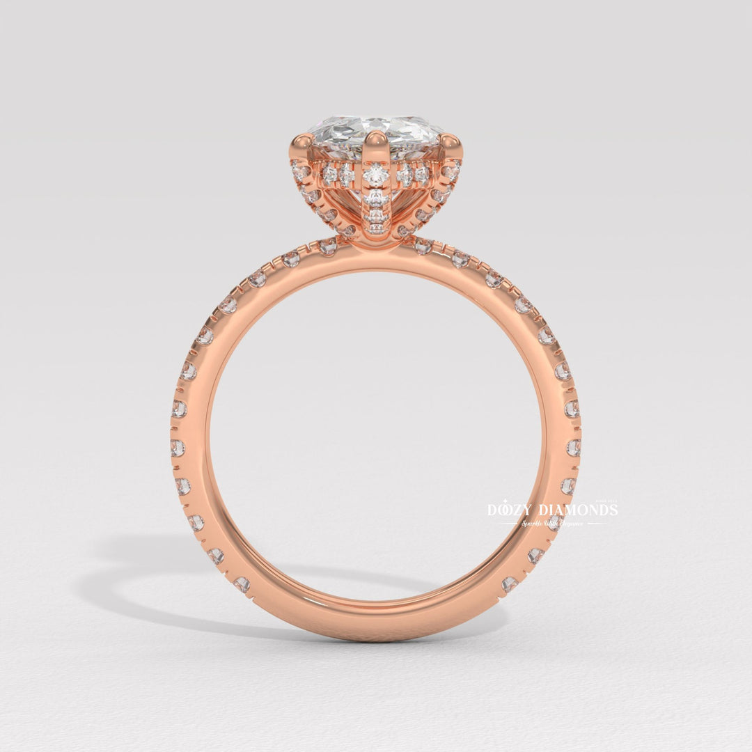 wedding proposal ring, premium bridal jewelry, timeless bridal jewelry, elegant bridal jewelry, pear halo ring, pear pave ring, pear cathedral ring, pear solitaire engagement ring, pear bezel ring