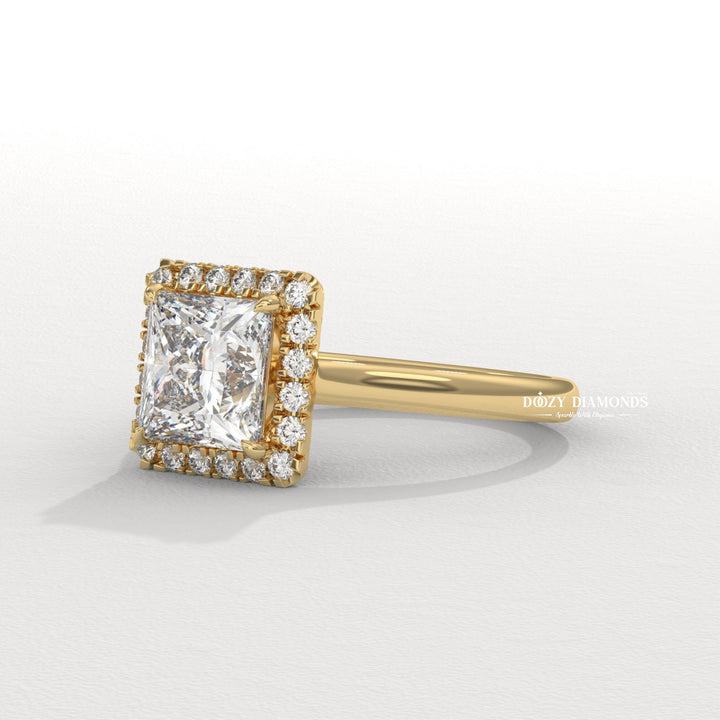 elegant engagement ring, sparkling diamond ring, lab diamond jewelry, bridal jewelry, anniversary diamond ring, engagement jewelry, princess center stone ring, handcrafted diamond ring,