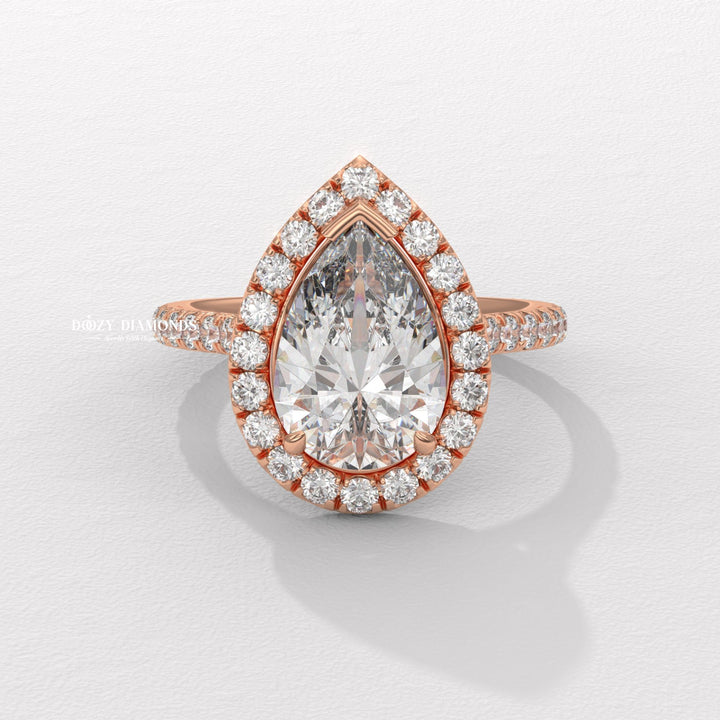 sparkling diamond ring, lab diamond jewelry, bridal jewelry, anniversary diamond ring, engagement jewelry, pear center stone ring, handcrafted diamond ring, premium diamond ring,