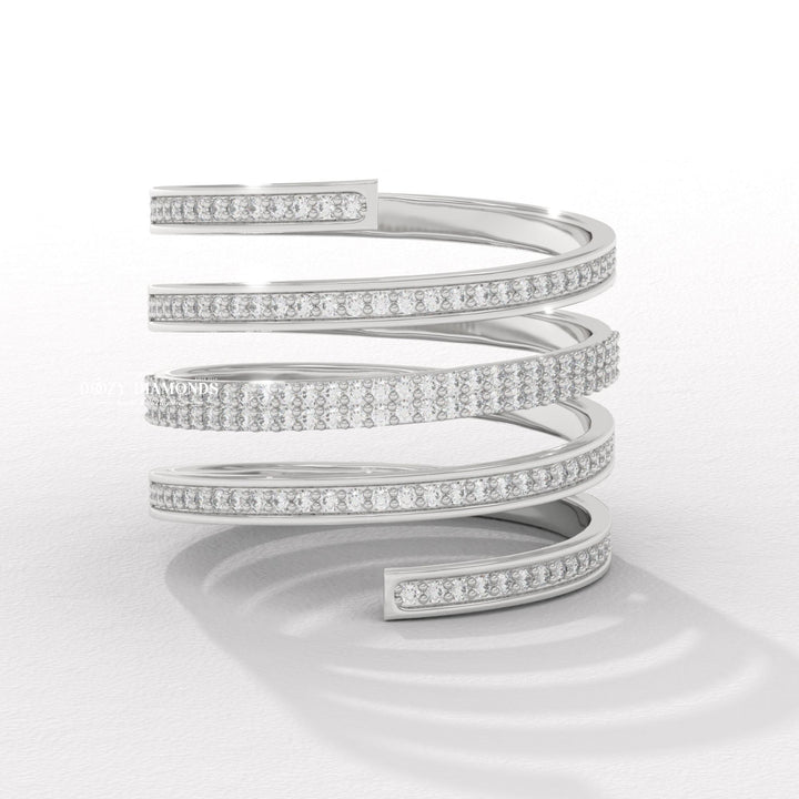 Round Diamond Spring Wedding Band - Lab Grown Diamond