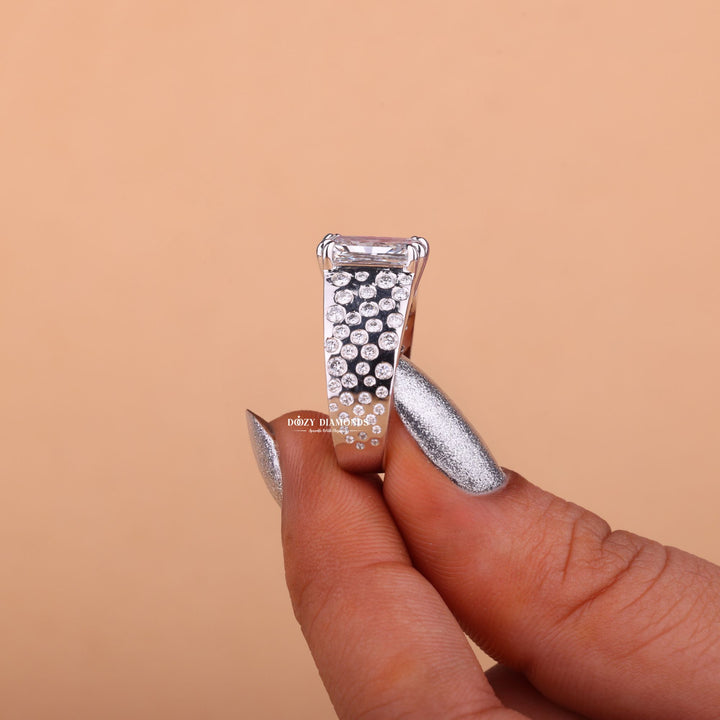 2.0CT-3.0CT Radiant F/VS1 Lab Grown Diamond Flush Set Engagement Ring