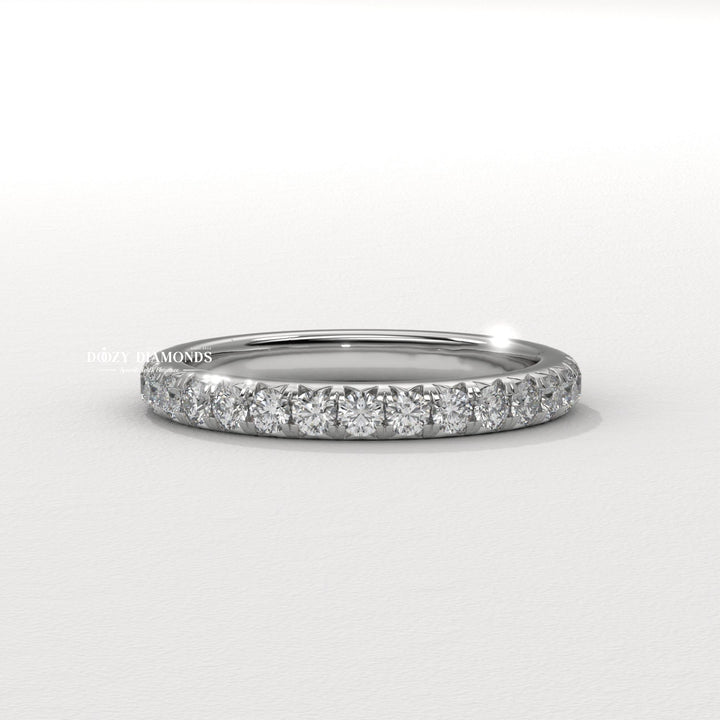 Round Lab Created Diamond Eternity Wedding Band for Women