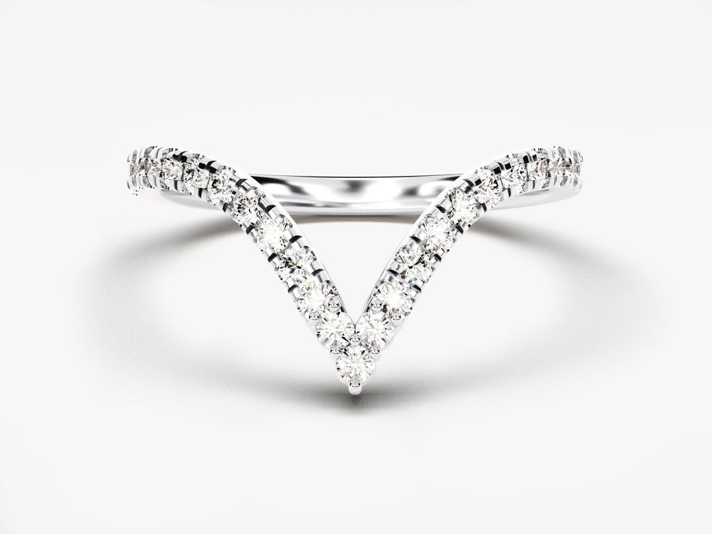 Round Brilliant Cut Long Curved CVD EF/VVS Diamond Wedding Band