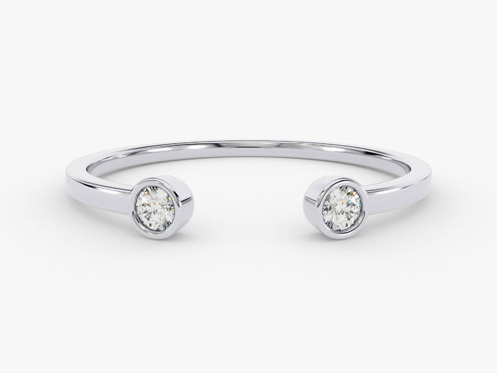 Round Diamond Open CVD EF/VVS Bezel Wedding Band
