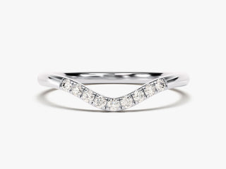 Round Brilliant Cut Curved CVD EF/VVS Diamond Wedding Band