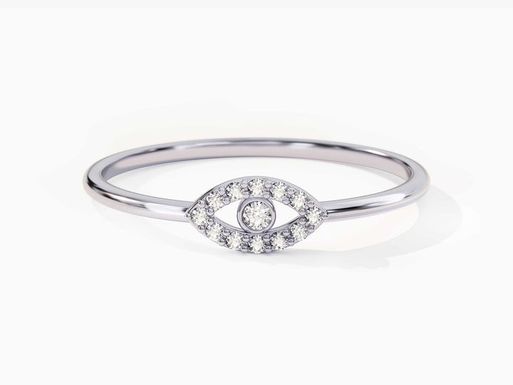 Round Diamond  Evil Eye Ring For Women
