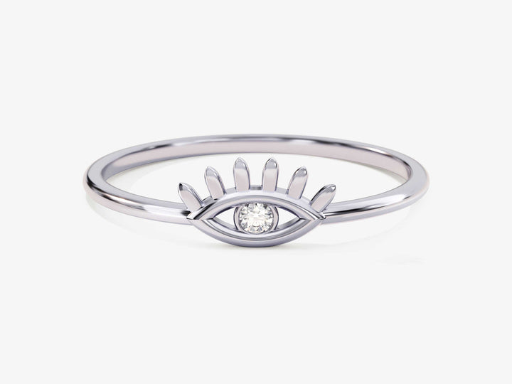 Round Diamond Single Eye Ring For Women