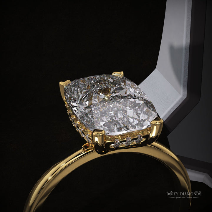 sparkling halo ring
contemporary bridal jewelry
unique engagement ring
statement diamond ring
affordable luxury ring