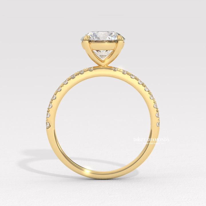 premium diamond ring, elegant engagement ring, timeless engagement ring, classic engagement ring, modern engagement ring, romantic proposal ring, round center stone ring,
