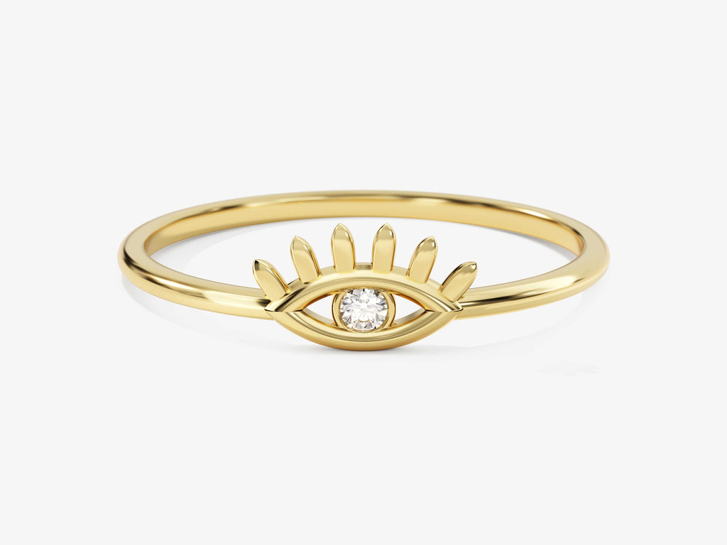 Round Diamond Single Eye Ring For Women