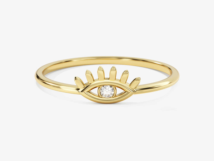 Round Diamond Single Eye Ring For Women