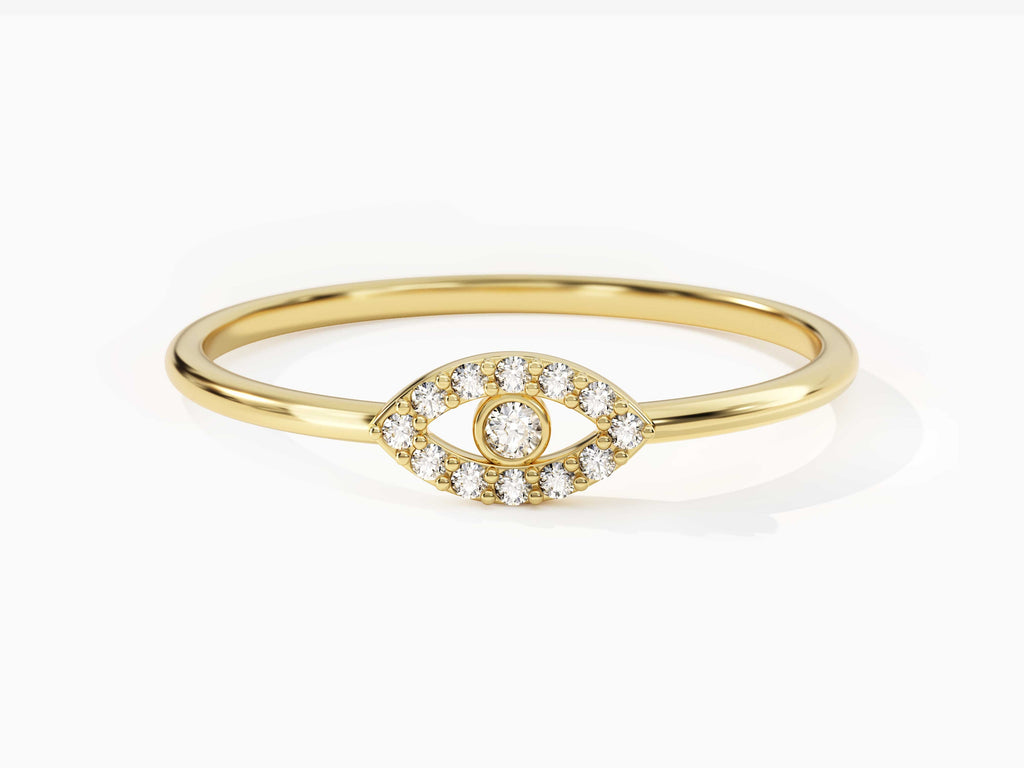 Round Diamond  Evil Eye Ring For Women
