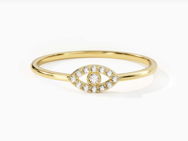 Round Diamond  Evil Eye Ring For Women