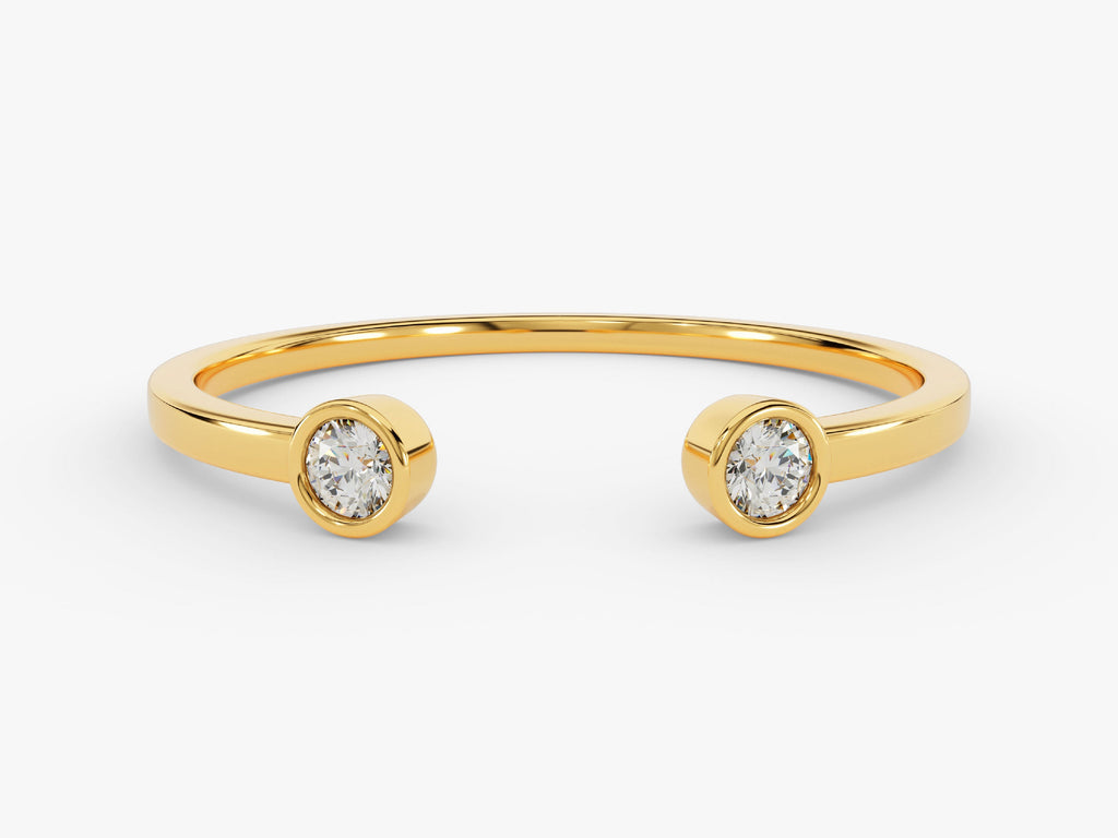 Round Diamond Open CVD EF/VVS Bezel Wedding Band