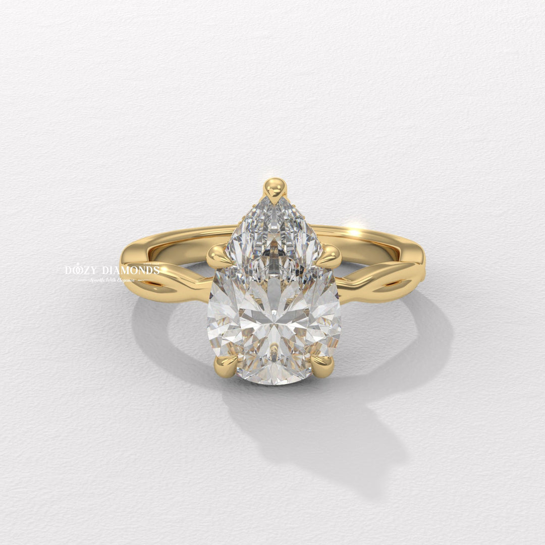 pear cut engagement ring, pear diamond ring, pear shaped diamond ring, yellow gold engagement ring, pear engagement ring, pear cut diamond ring, teardrop diamond ring, yellow gold diamond ring,
