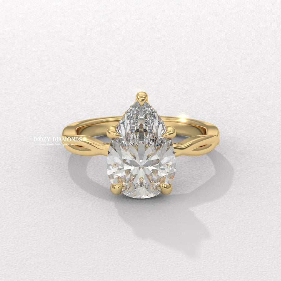 pear cut engagement ring, pear diamond ring, pear shaped diamond ring, yellow gold engagement ring, pear engagement ring, pear cut diamond ring, teardrop diamond ring, yellow gold diamond ring,