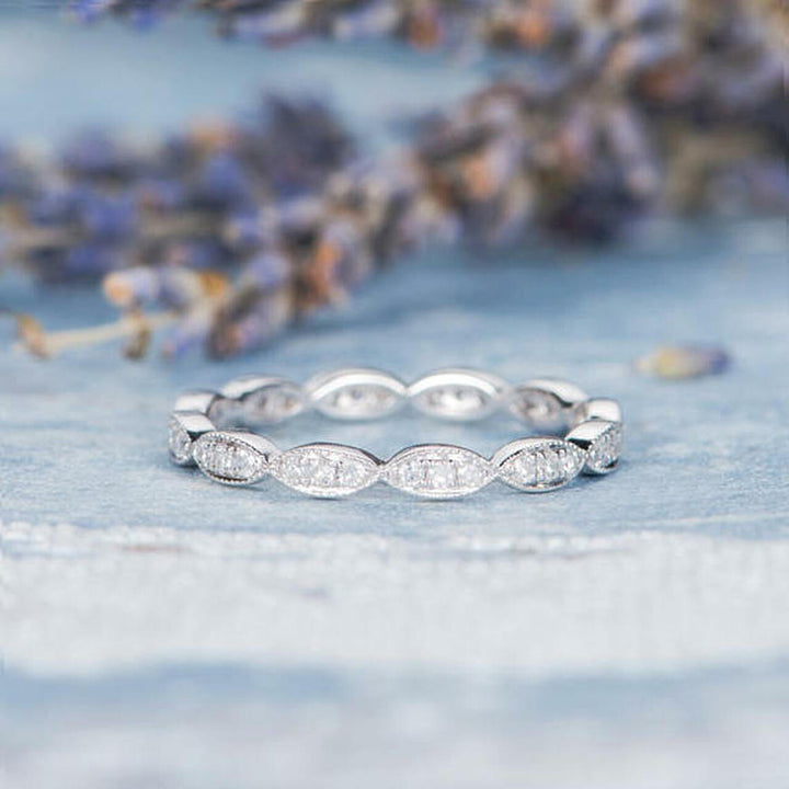 1.6mm Round Brilliant Cut Full Eternity Unique Wedding Band