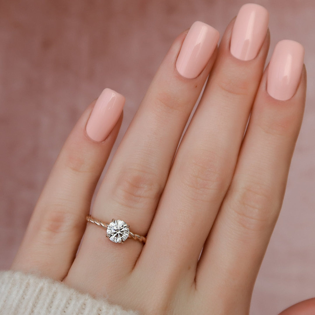 1.15tcw Round Brilliant Cut Moissanite Solitare Bridal Engagement Ring Set