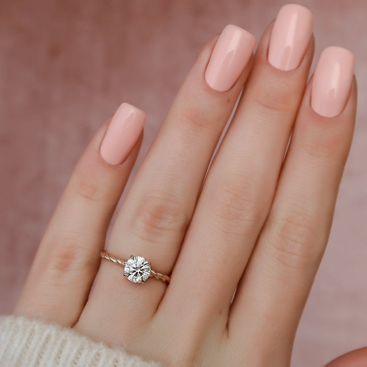 1.15tcw Round Brilliant Cut Moissanite Solitare Bridal Engagement Ring Set