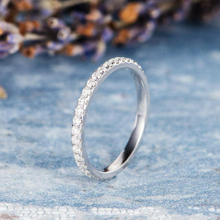 1.5mm Round Brilliant Cut Full Eternity Stacking Wedding Band