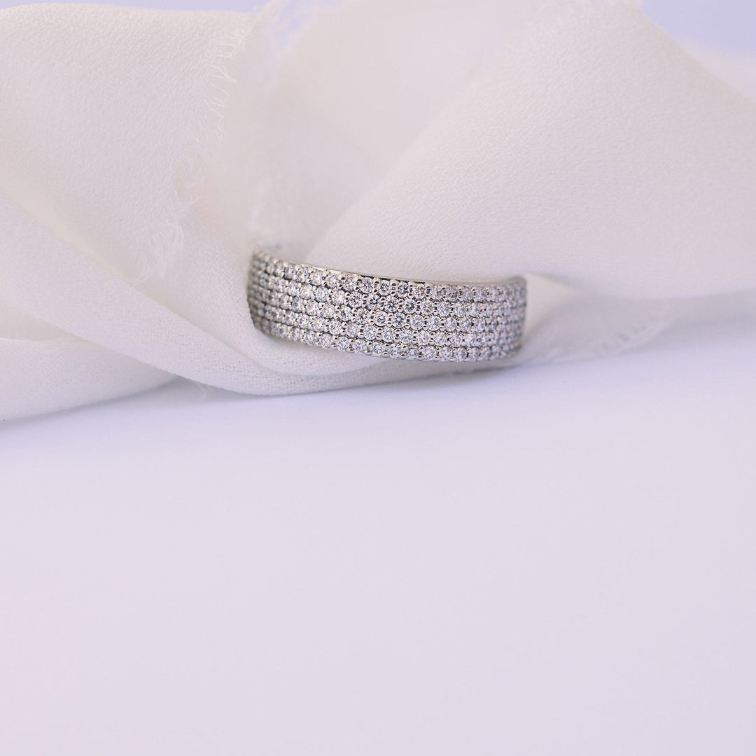 5.0mm Round Brilliant Cut Full Eternity Moissanite Wedding Band