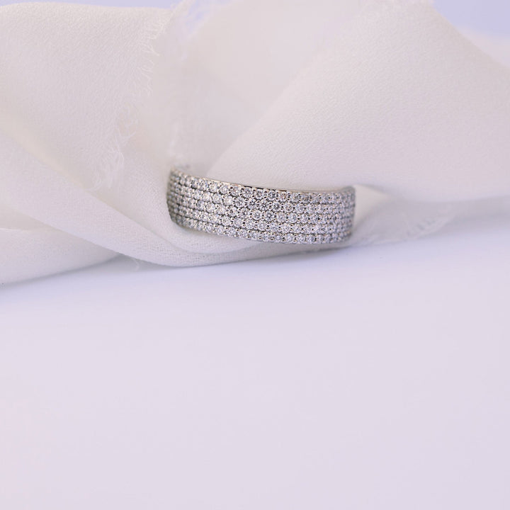 5.0mm Round Brilliant Cut Full Eternity Moissanite Wedding Band