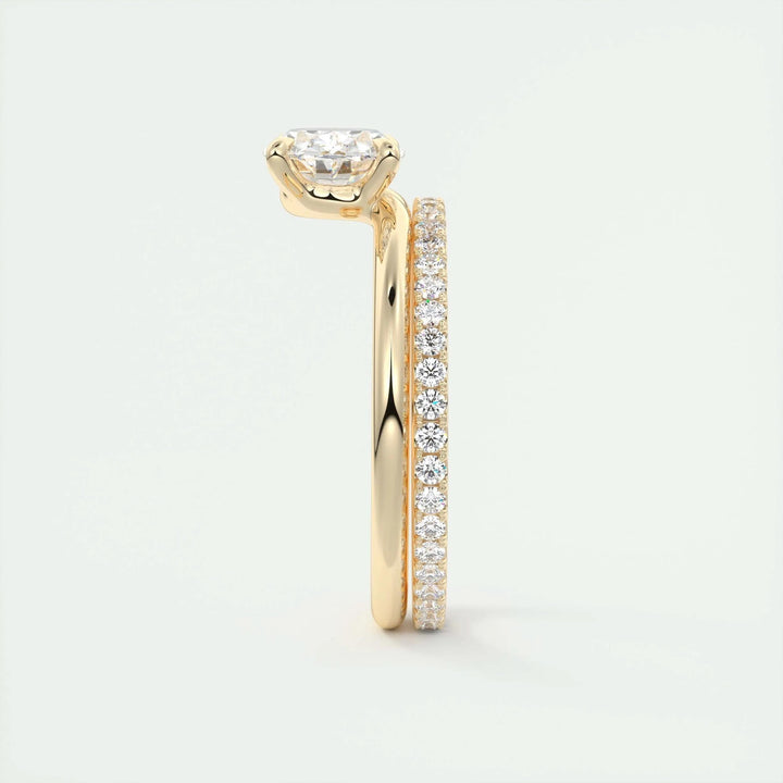 1.5ct East West Oval F- VS1 Lab Grown Diamond Solitaire Engagement Ring
