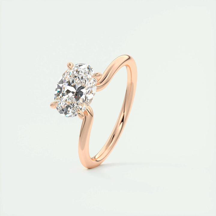 1.5ct East West Oval F- VS1 Lab Grown Diamond Solitaire Engagement Ring