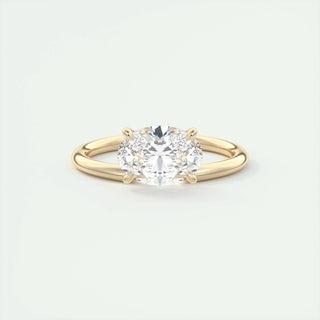 1.5ct East West Oval F- VS1 Lab Grown Diamond Solitaire Engagement Ring