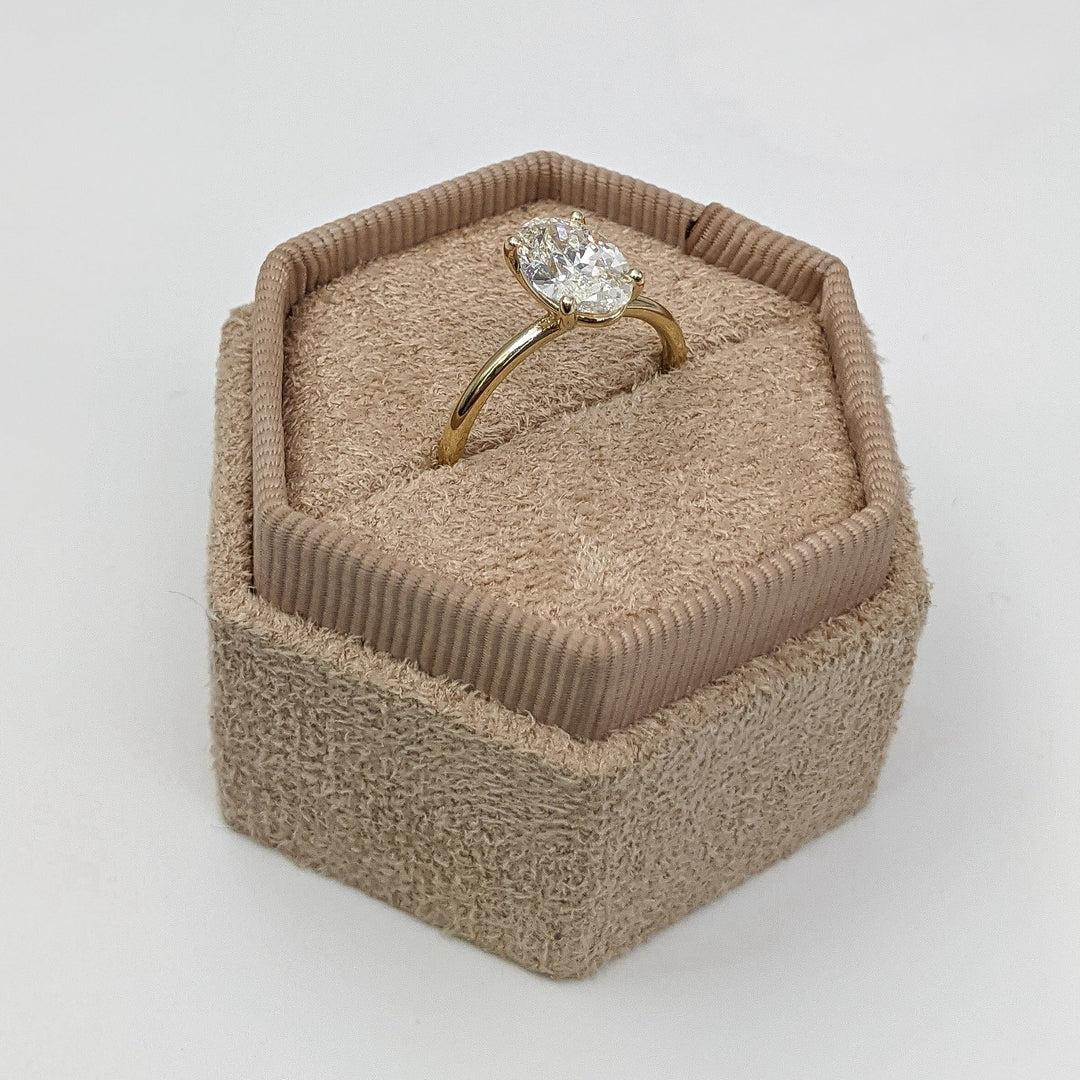 1.5ct Oval G- VS2 Lag Grown Diamond Solitaire Engagement Ring