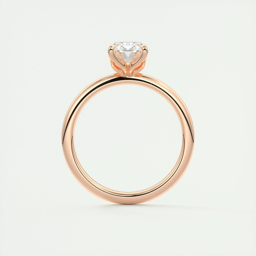 1.5ct Oval Shaped F- VS1 Diamond Solitaire Lab Grown Engagement Ring