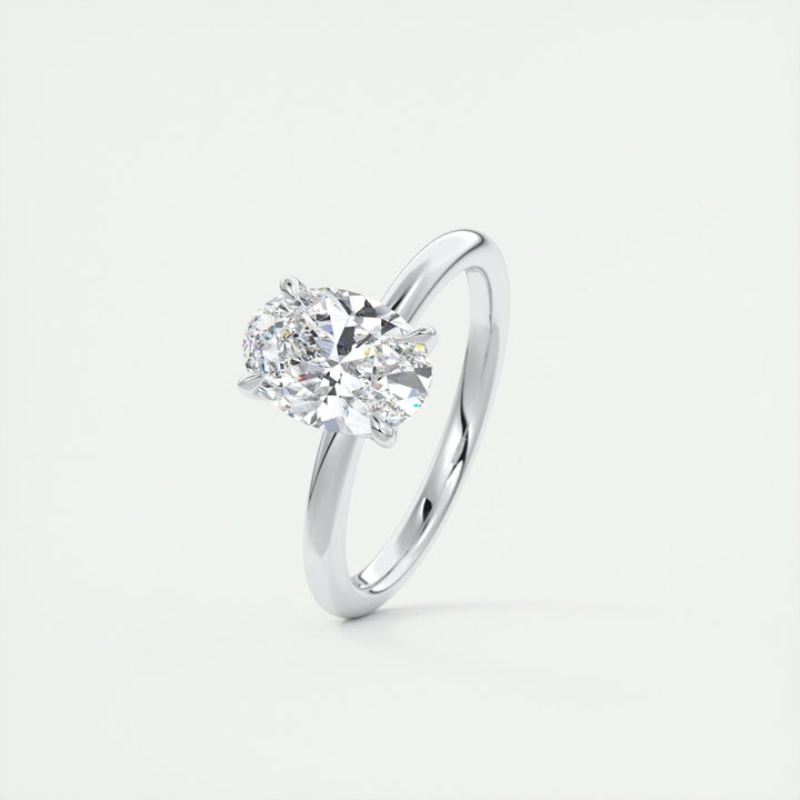 1.5ct Oval Shaped F- VS1 Diamond Solitaire Lab Grown Engagement Ring