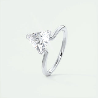 1.5ct Trillion Cut F- VS1 Lab Grown Diamond Solitaire Engagement Ring