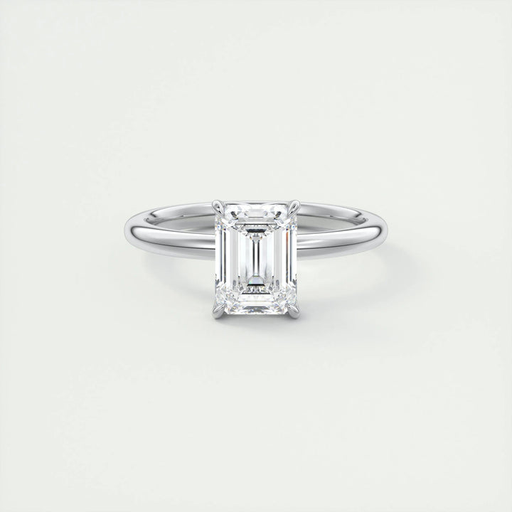 1.75ct Emerald F- VS1 Diamond Solitaire Lab Grown Engagement Ring
