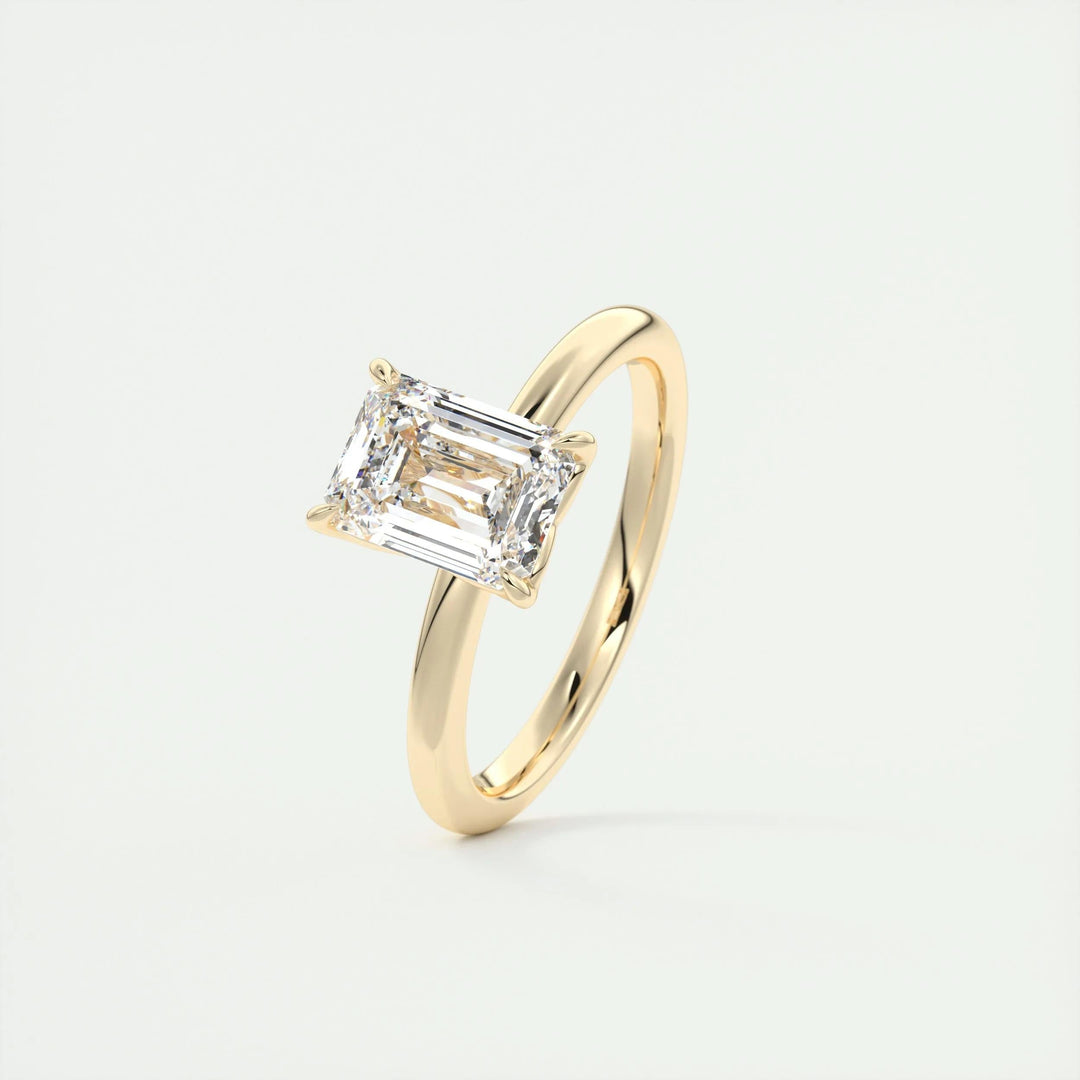 1.75ct Emerald F- VS1 Diamond Solitaire Lab Grown Engagement Ring